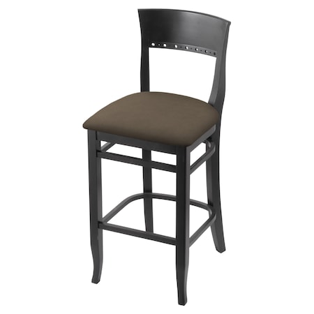 Holland Bar Stool Co 25" Counter Stool, Black Finish, Canter Earth Seat 316025Blk006